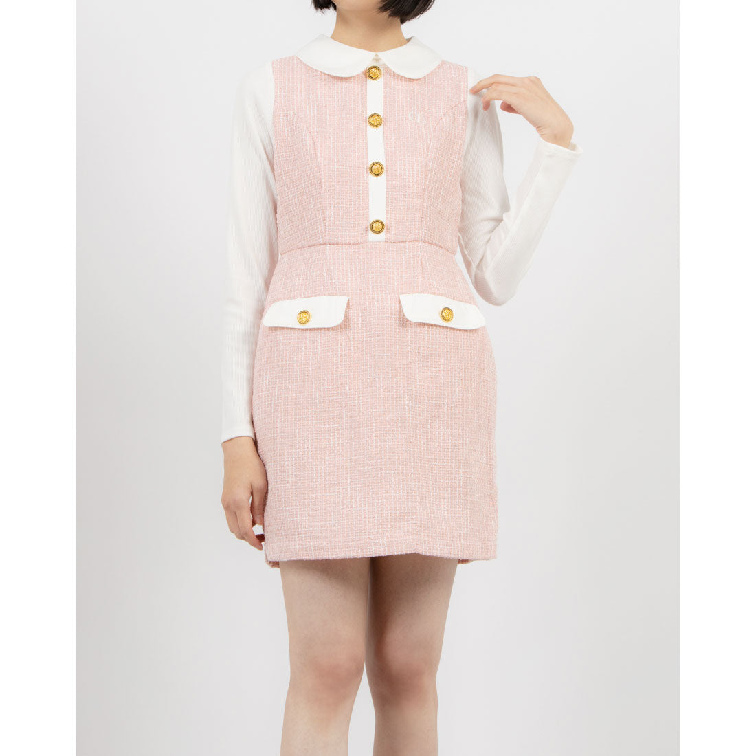 ココエアリー coco airy tweed onepiece （PINK） PINK