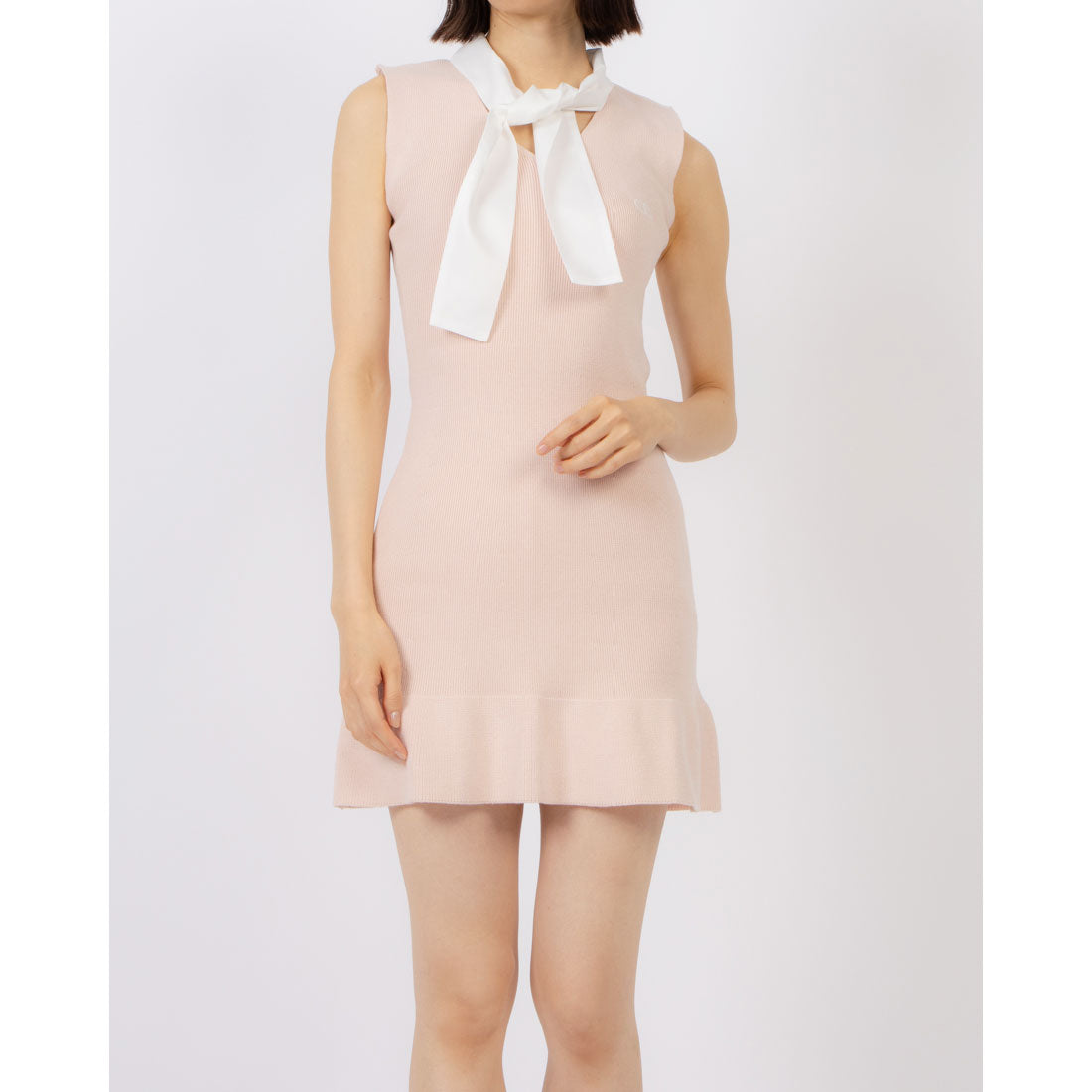 ココエアリー coco airy satin scarf knit oneーpiece （PINK） PINK