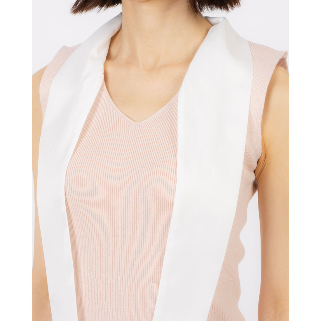 ココエアリー coco airy satin scarf knit oneーpiece （PINK） PINK