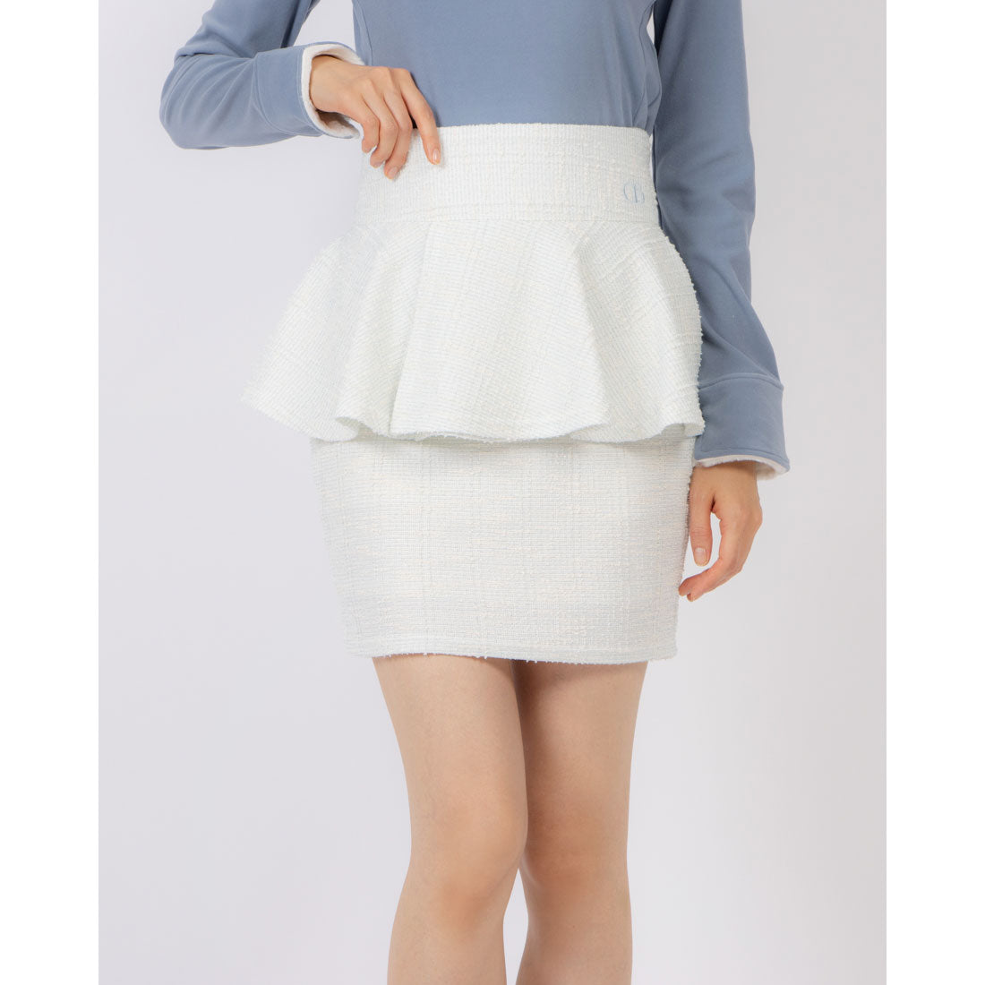 ココエアリー coco airy tweed peplum skirt （L.BLUE） L.BLUE
