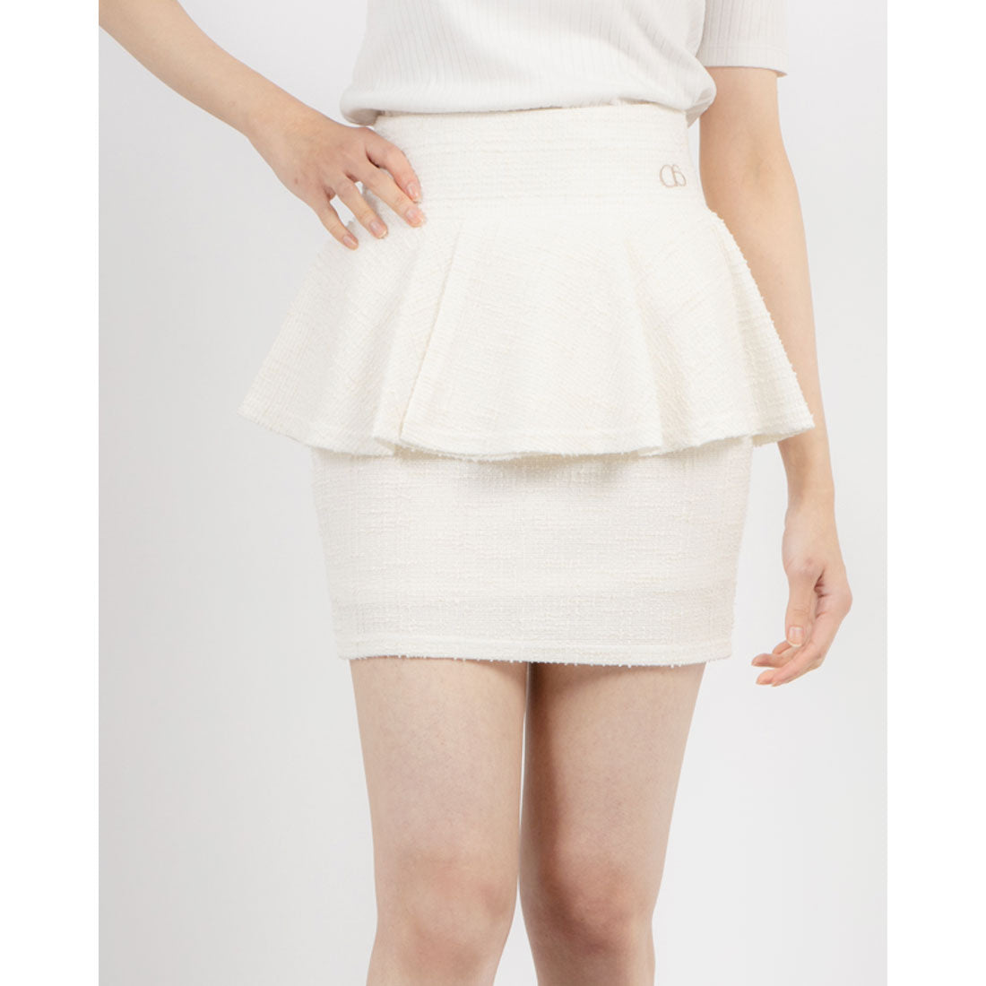 ココエアリー coco airy tweed peplum skirt （O.WHITE） O.WHITE