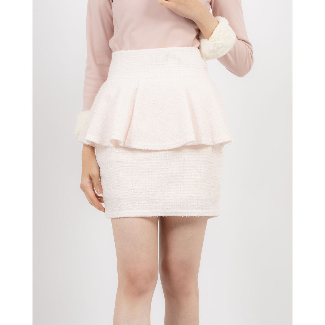 ココエアリー coco airy tweed peplum skirt （PINK） PINK