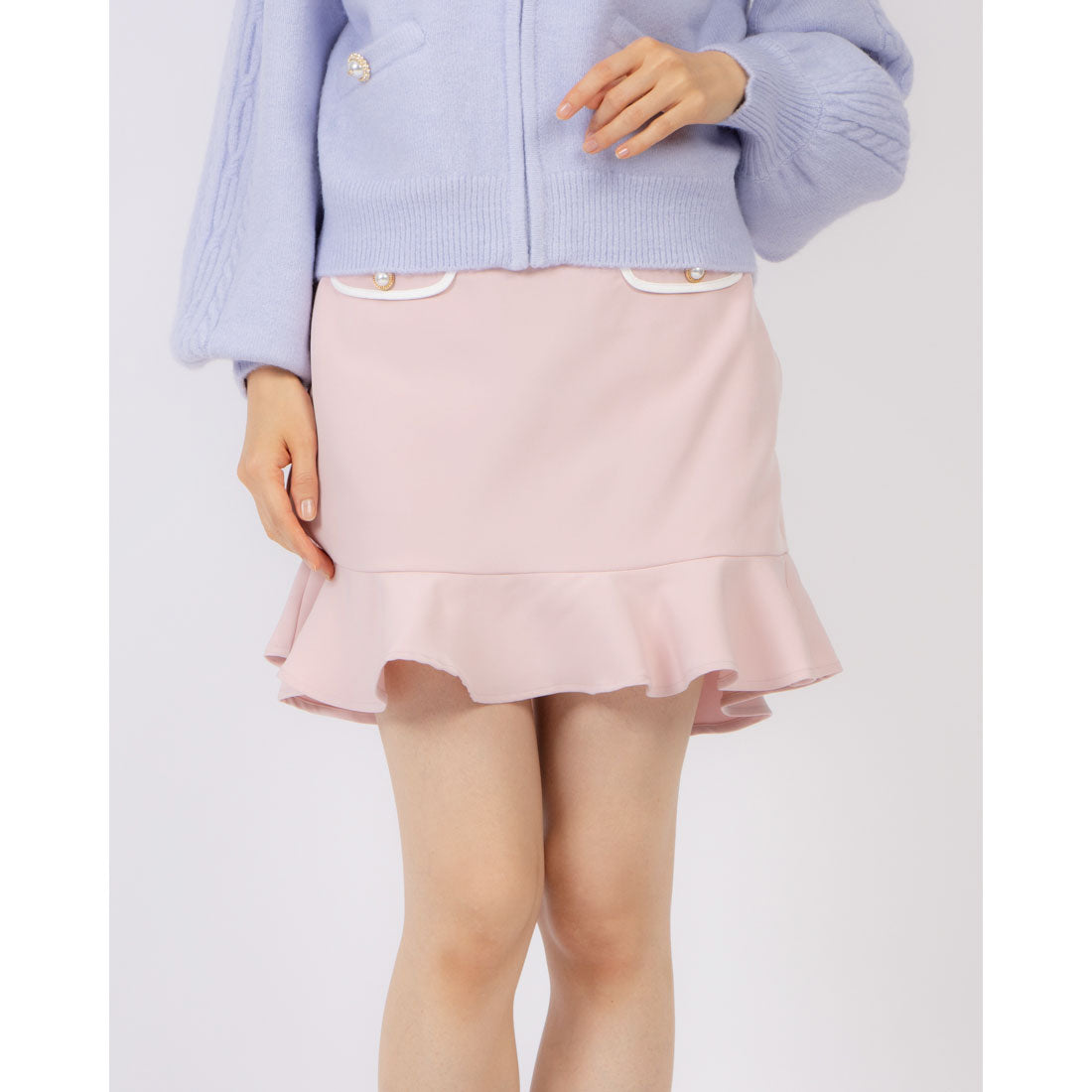 ココエアリー coco airy hem frill mini skirt （PINK） PINK