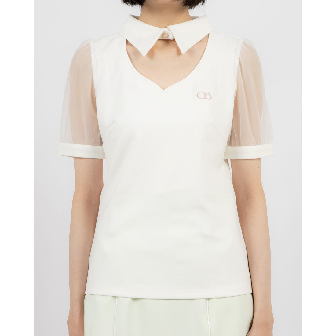 ココエアリー coco airy choker neck Tーshirt （O.WHT） O.WHT