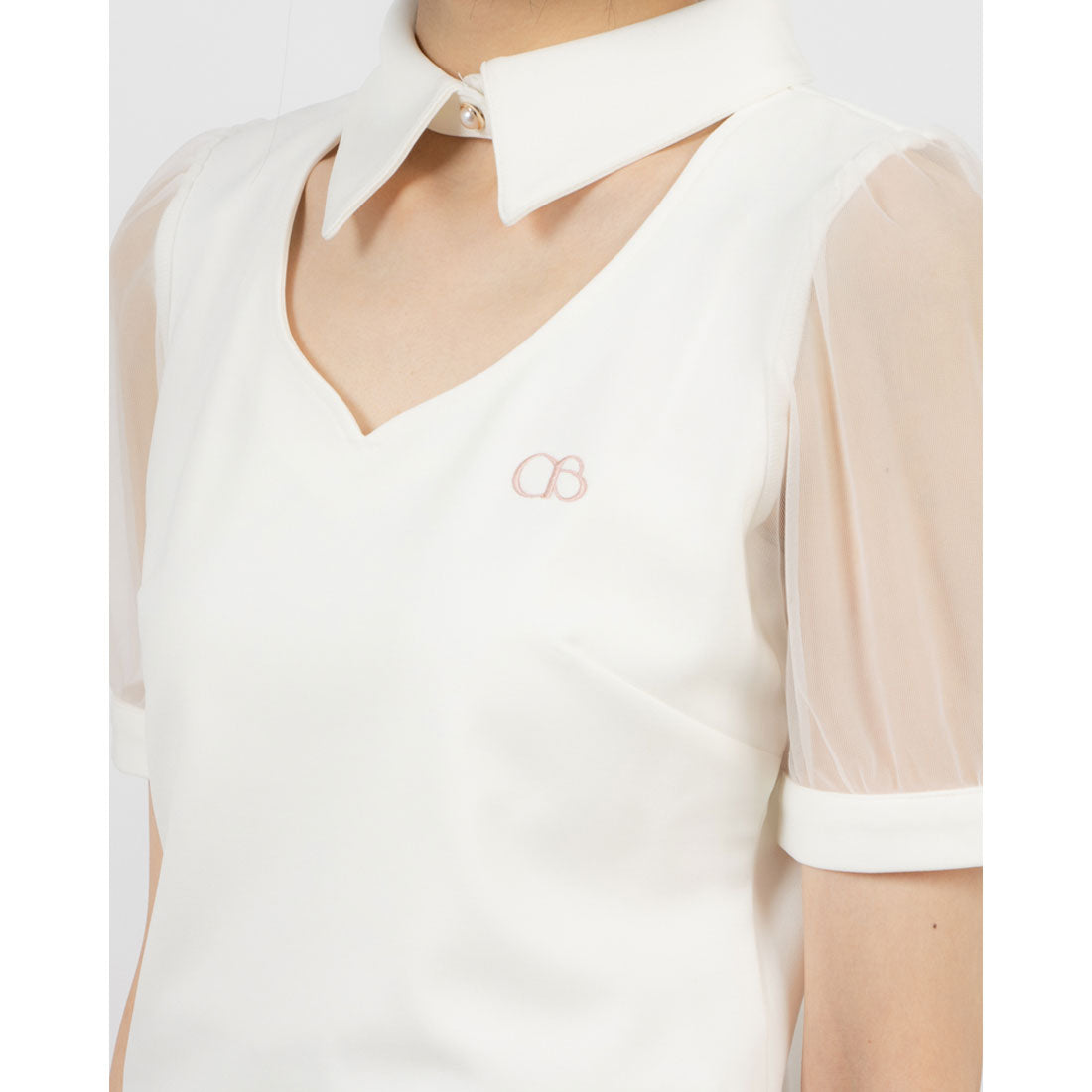ココエアリー coco airy choker neck Tーshirt （O.WHT） O.WHT