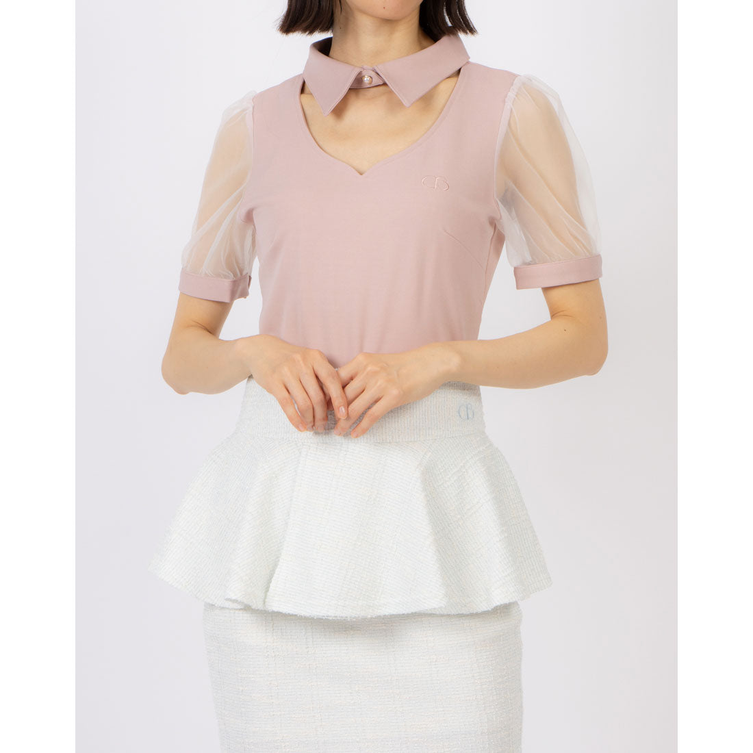 ココエアリー coco airy choker neck Tーshirt （PINK） PINK