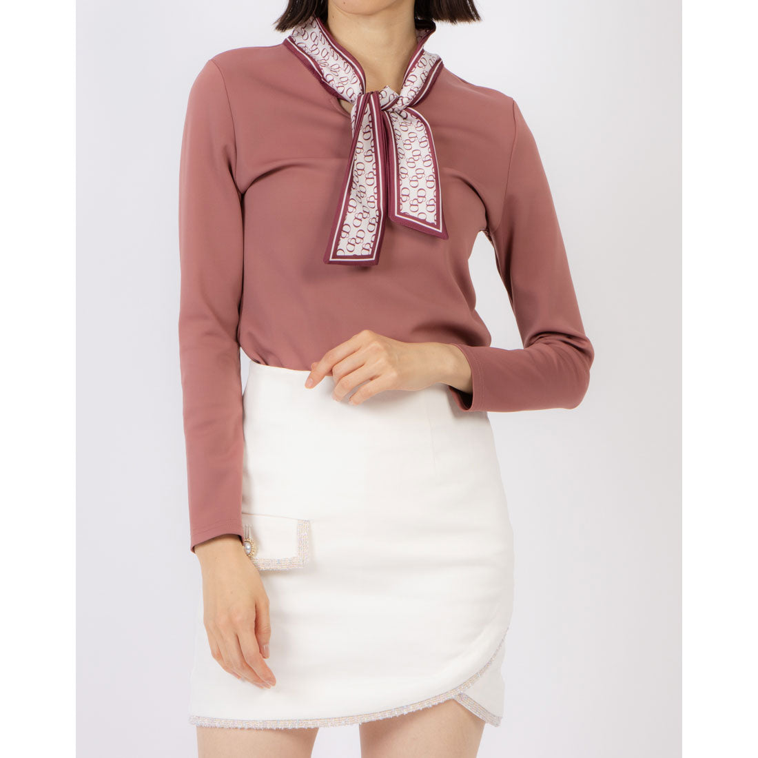 ココエアリー coco airy logo bowtie tops （BORDEAUX） BORDEAUX