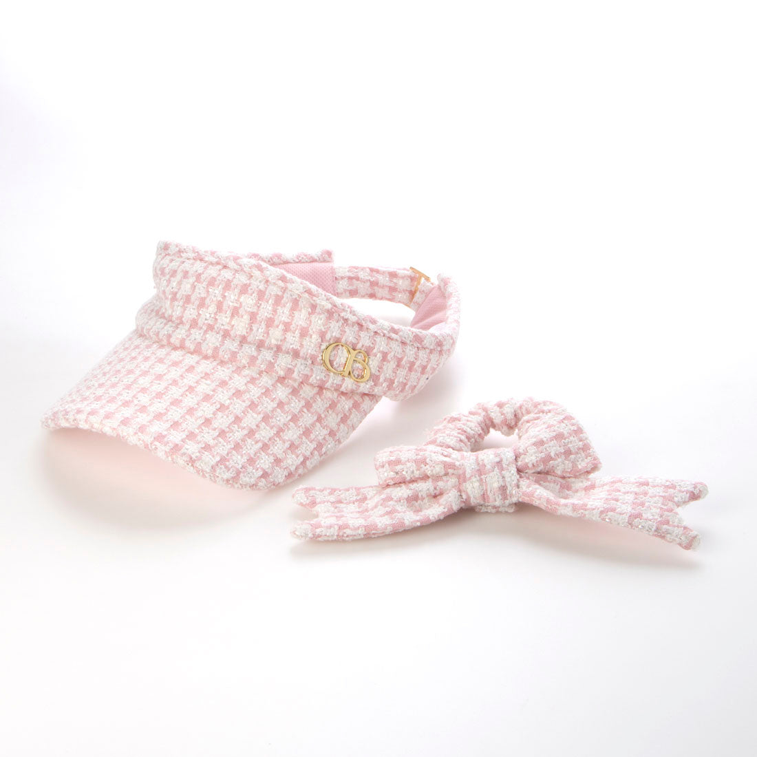 ココエアリー coco airy emblem tweed sunviser （PINK） PINK