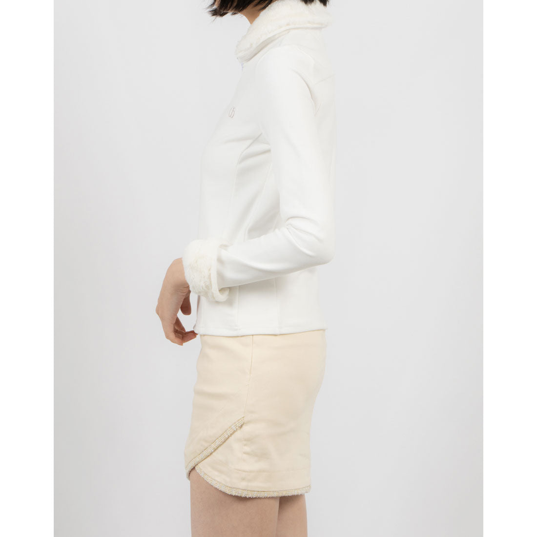ココエアリー coco airy 2way fur zipup tops （O.WHITE） O.WHITE