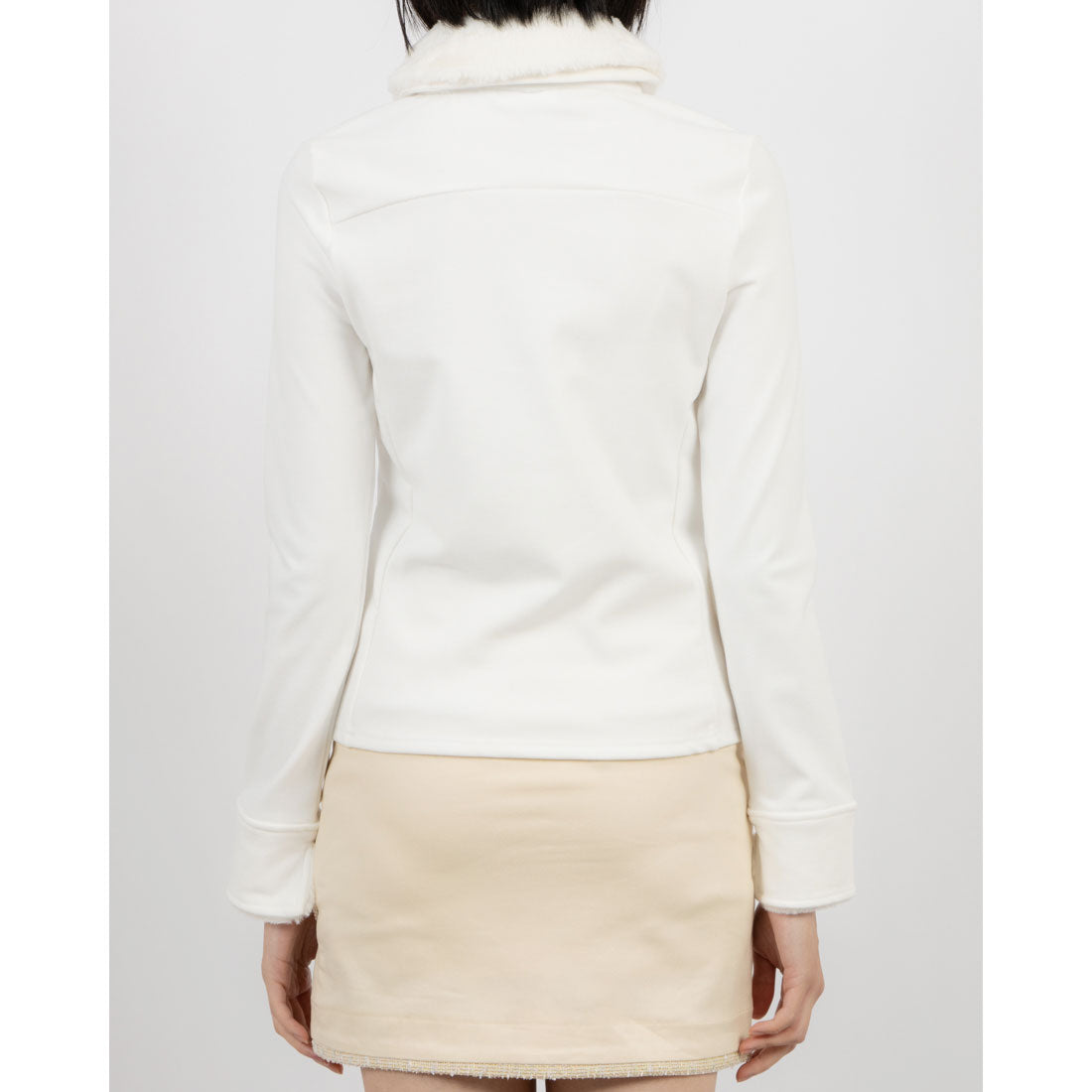 ココエアリー coco airy 2way fur zipup tops （O.WHITE） O.WHITE