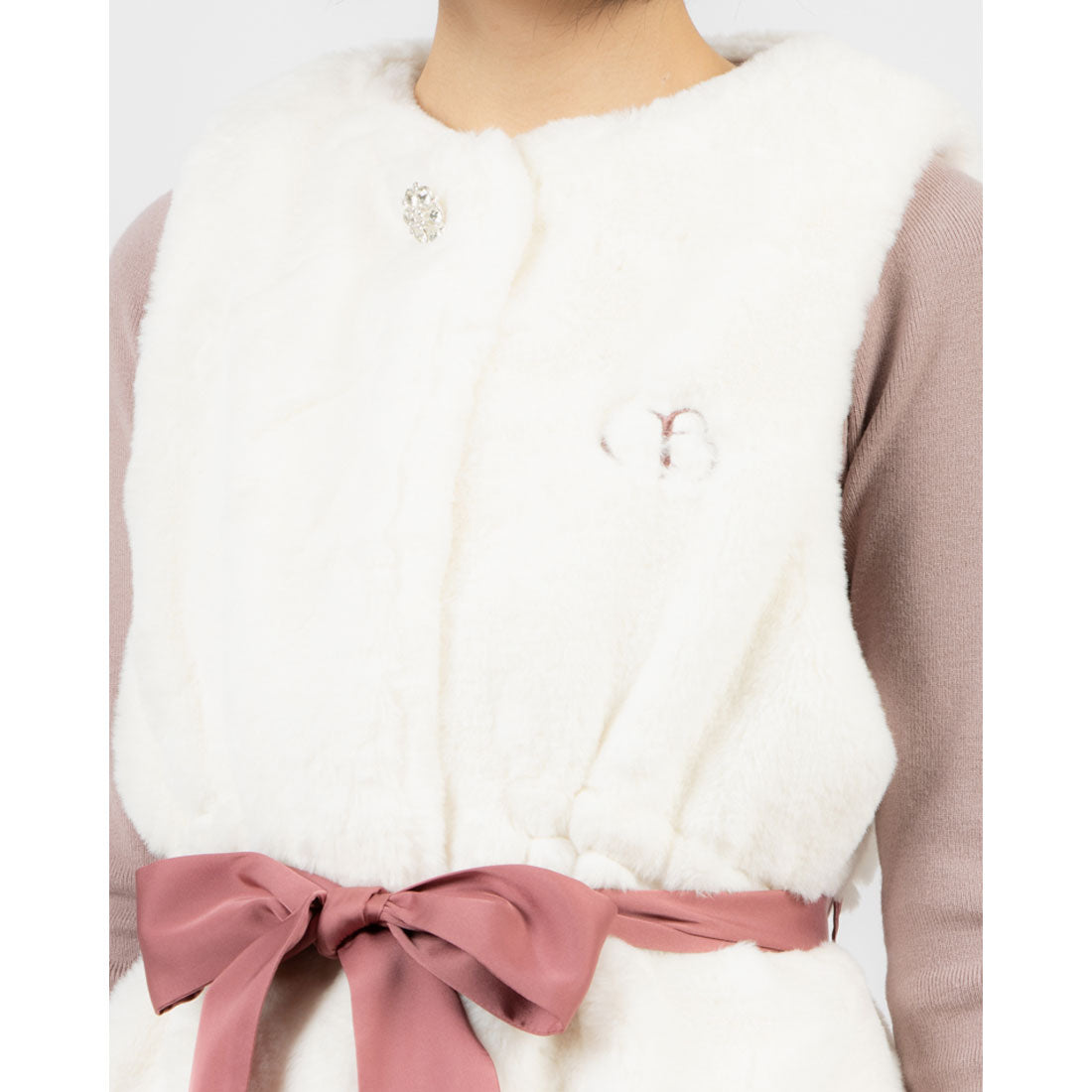 ココエアリー coco airy fur vest （O.WHITE） O.WHITE