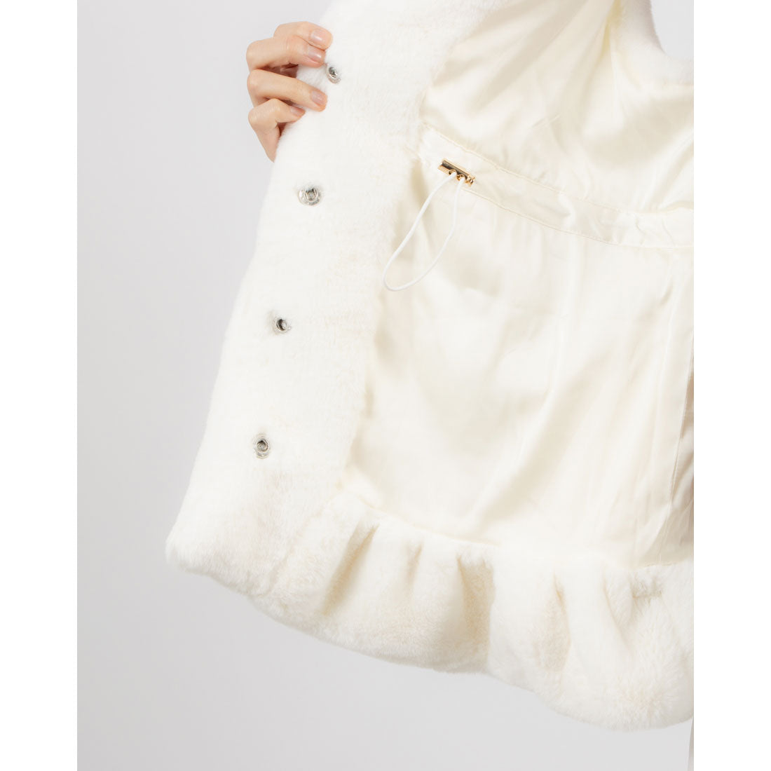 ココエアリー coco airy fur vest （O.WHITE） O.WHITE