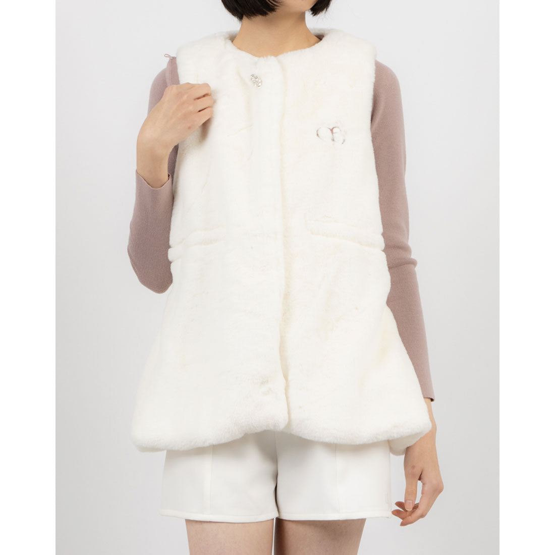 ココエアリー coco airy fur vest （O.WHITE） O.WHITE