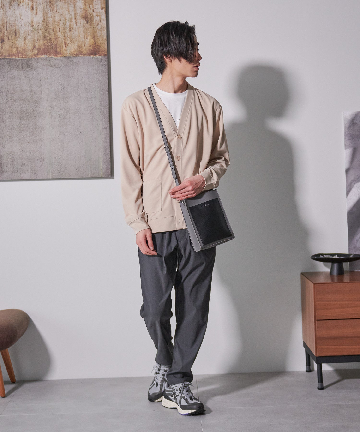 ジーンズメイト JEANS MATE 【BLUESTANDARD】フロントポケット スクエアショルダー バッグ 通勤 通学 きれいめ カジュアル モード （ライトブラウン） ライトブラウン