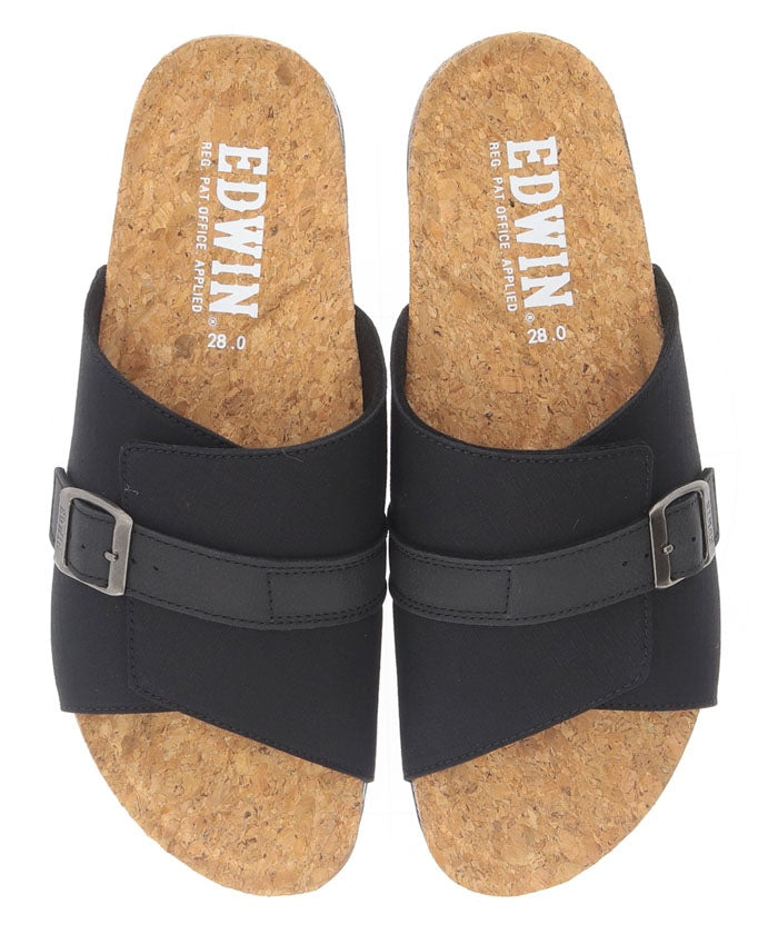 ジーンズメイト JEANS MATE 【EDWIN】シングルベルトサンダル メンズ EW9303 フットベッド 紳士 事務所履き スリッパ つっかけ （ネイビー） ネイビー