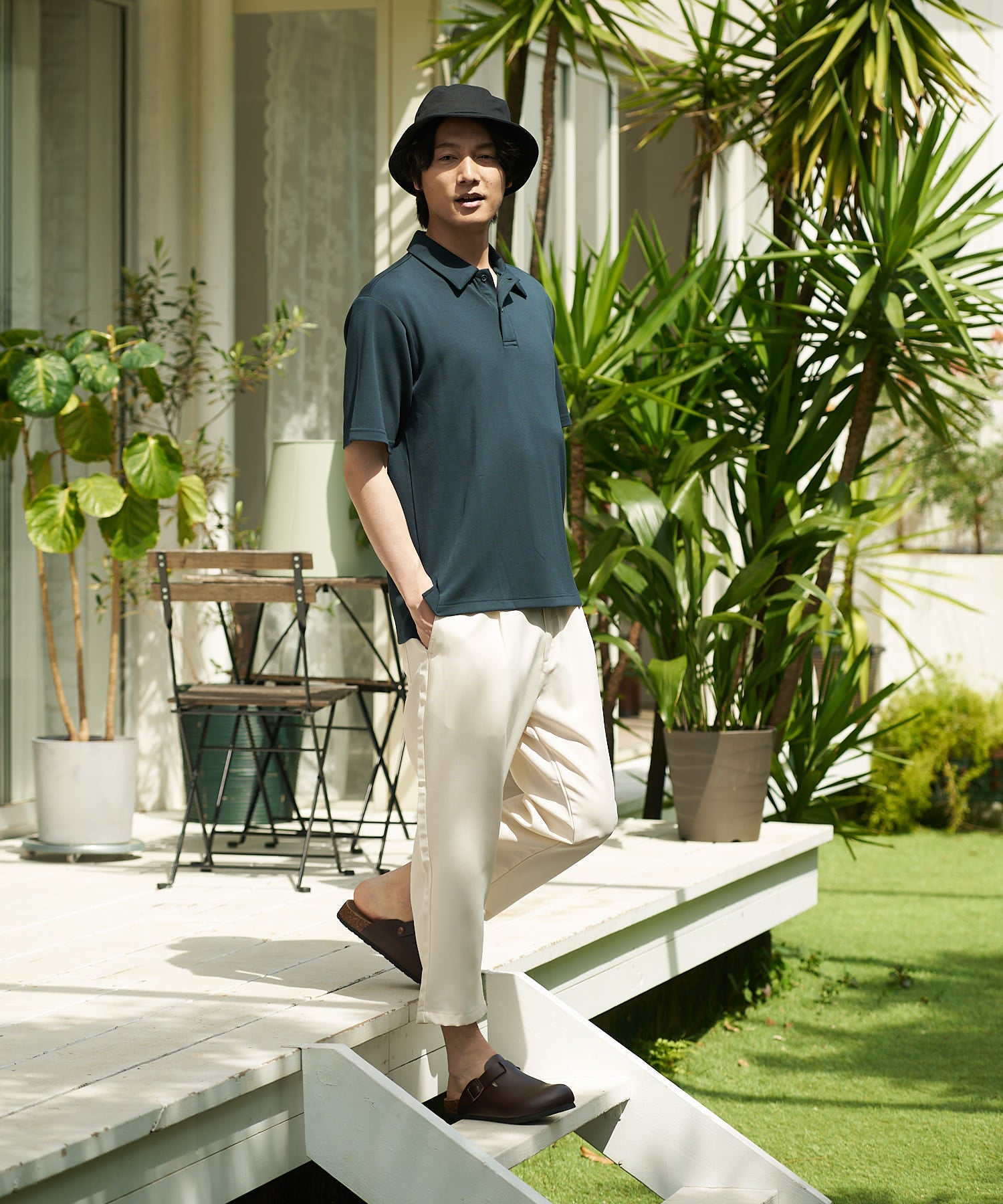 ジーンズメイト JEANS MATE 【EDWIN】ボストンタイプ サンダル EW9071 コンフォート 紳士 事務所履き スリッパ つっかけ （ブラック） ブラック