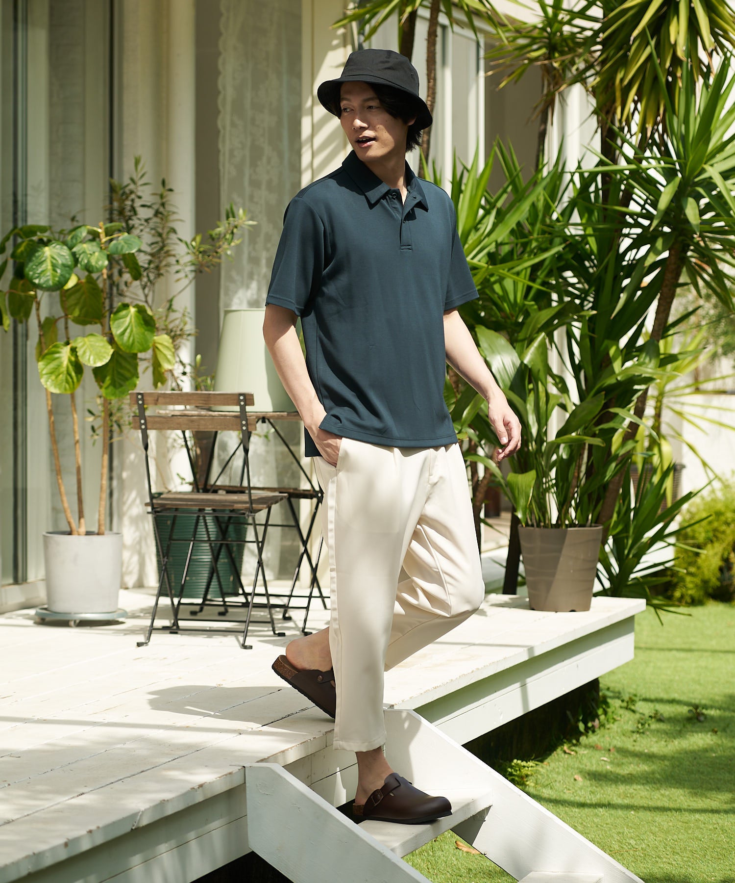 ジーンズメイト JEANS MATE 【EDWIN】ボストンタイプ サンダル EW9071 コンフォート 紳士 事務所履き スリッパ つっかけ （ブラック） ブラック