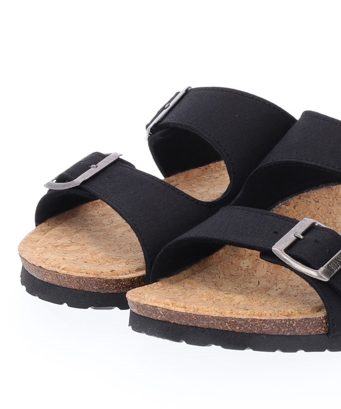 ジーンズメイト JEANS MATE 【EDWIN】リップストップ ダブルベルトサンダル ワンポイントブランドロゴ フットベッド 紳士 事務所履き スリッパ つっかけ （レッド） レッド