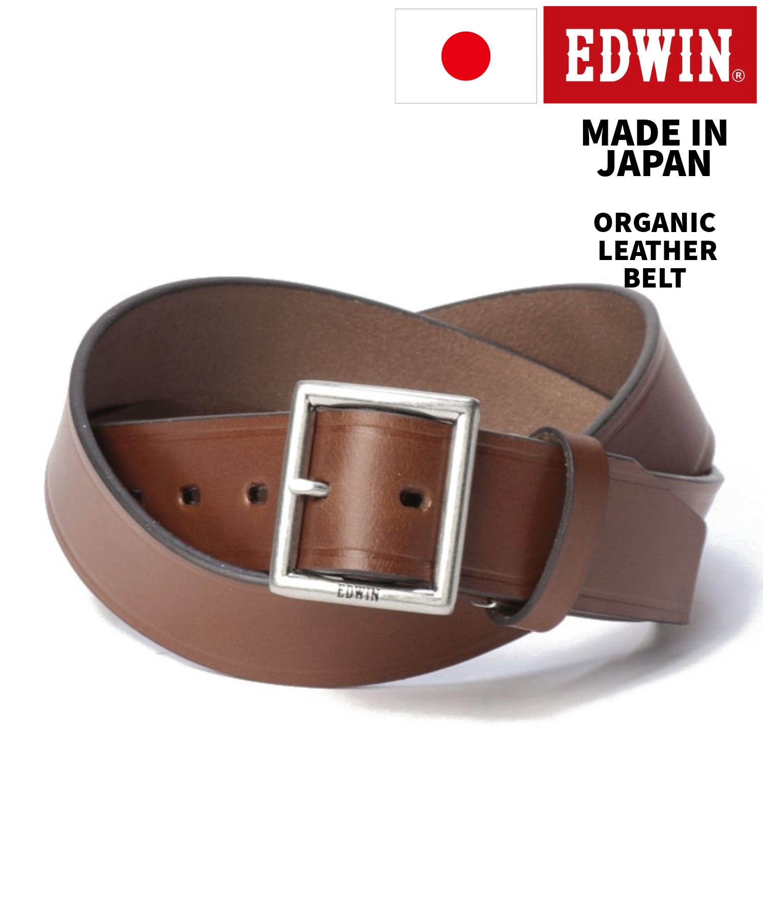 JEANS MATE 【EDWIN】 Made in Japan 40MM Garrison leather Belt MADE IN JAPAN Organic Leather