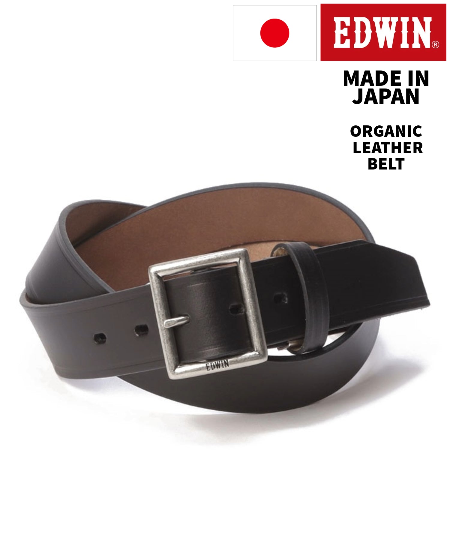 JEANS MATE 【EDWIN】 Made in Japan 40MM Garrison leather Belt MADE IN JAPAN Organic Leather