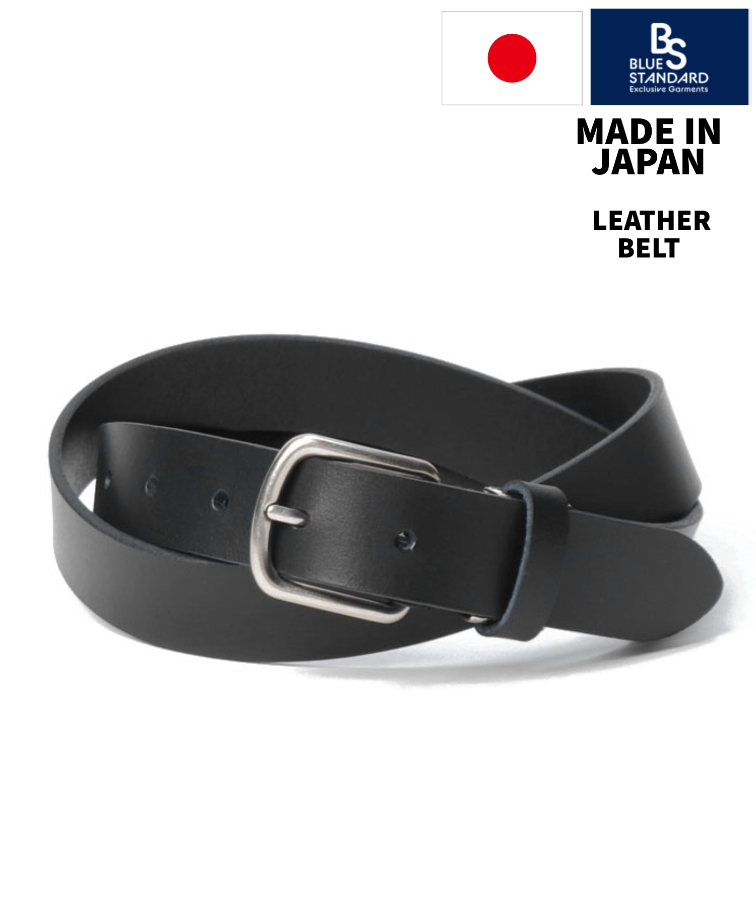 ジーンズメイト JEANS MATE 【BLUESTANDARD】日本製 30MMレザーベルト MADE IN JAPAN,ブラック