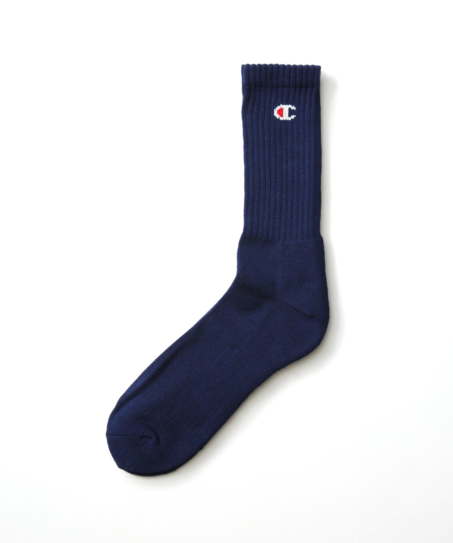 ジーンズメイト JEANS MATE 【CHAMPION】チャンピオン ワンポイント ロゴ フルレングス ソックス 3P 3足組 足底ハーフパイル仕様 リブ編み ブランド定番品 （ホワイト） ホワイト