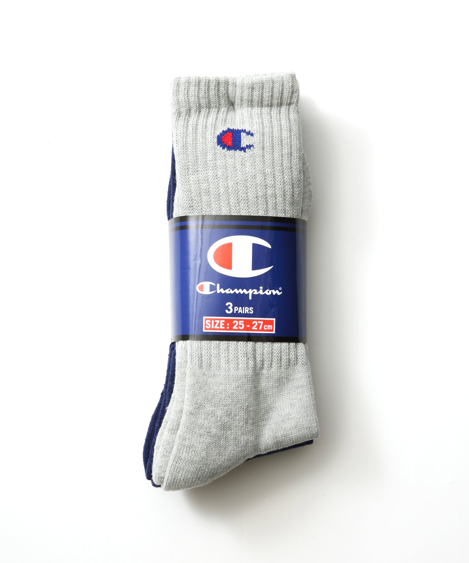 ジーンズメイト JEANS MATE 【CHAMPION】チャンピオン ワンポイント ロゴ フルレングス ソックス 3P 3足組 足底ハーフパイル仕様 リブ編み ブランド定番品 （ホワイト） ホワイト