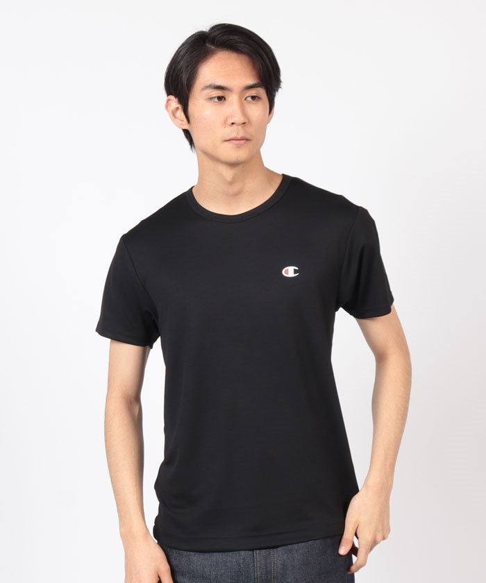 ジーンズメイト JEANS MATE 【CHAMPION】DOUBLE DRY(R) メッシュTシャツ クルーネック （ブラック） ブラック