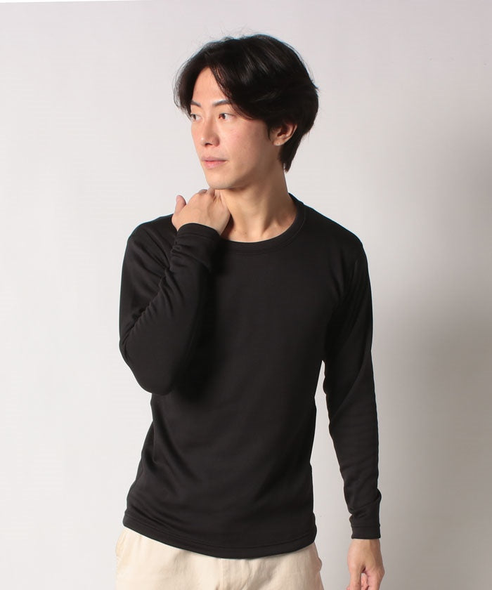 ジーンズメイト JEANS MATE 【BLUESTANDARD】裏起毛 極厚 クルーネック インナー （ブラック） ブラック