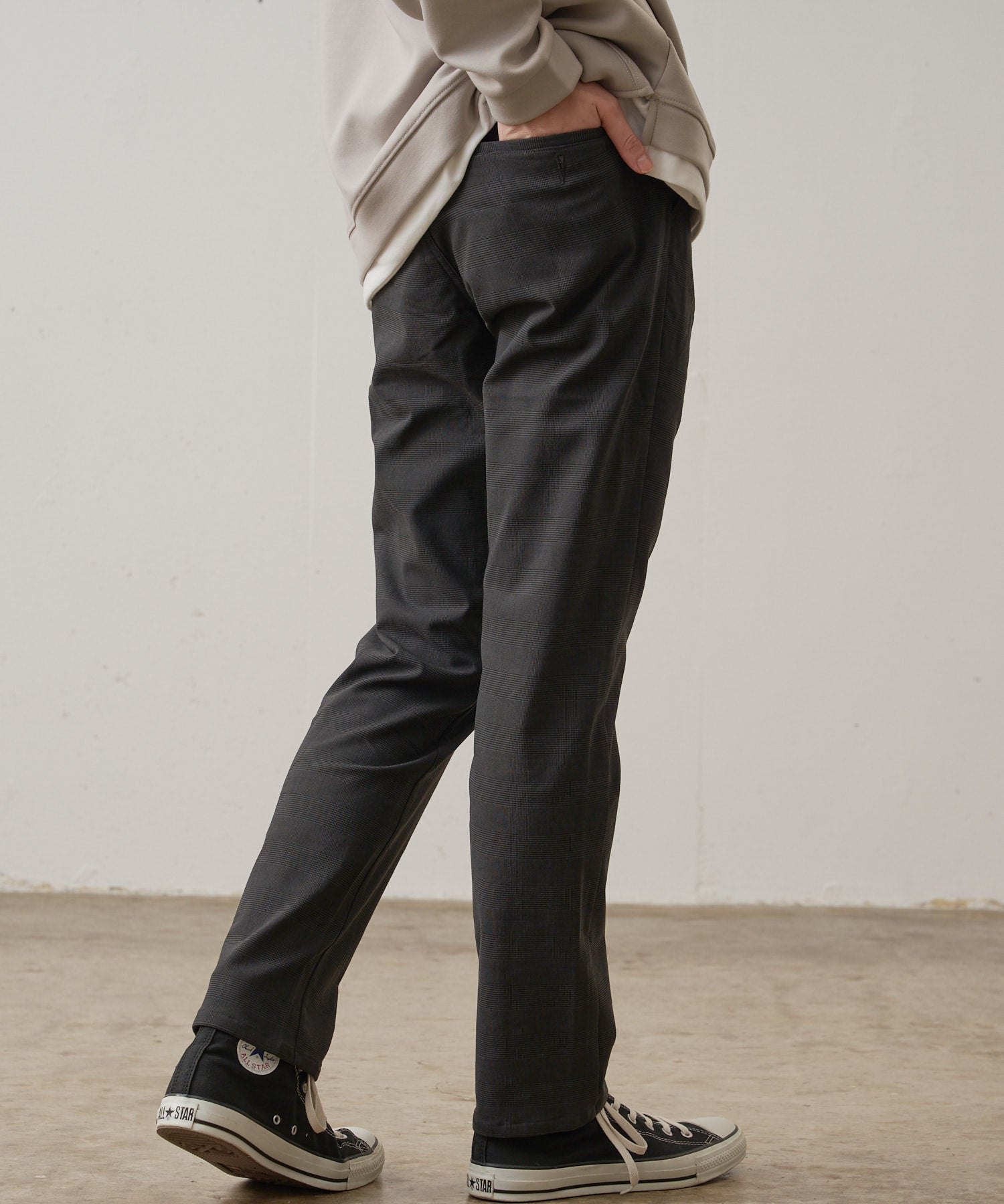 ジーンズメイト JEANS MATE 【BLUE STANDARD】極ストレッチ スーパー ストレッチ スリム テーパード トラウザー 暖パンツ 冬パンツ 美脚パンツ ビジカジ （ライトグレー） ライトグレー