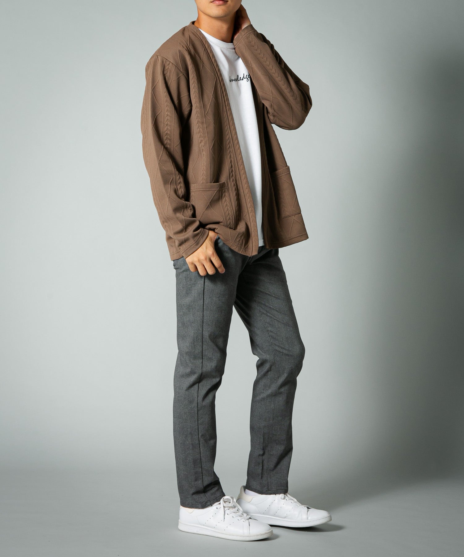 ジーンズメイト JEANS MATE 【BLUE STANDARD】極ストレッチ スーパー ストレッチ スリム テーパード トラウザー 暖パンツ 冬パンツ 美脚パンツ ビジカジ （ライトグレー） ライトグレー