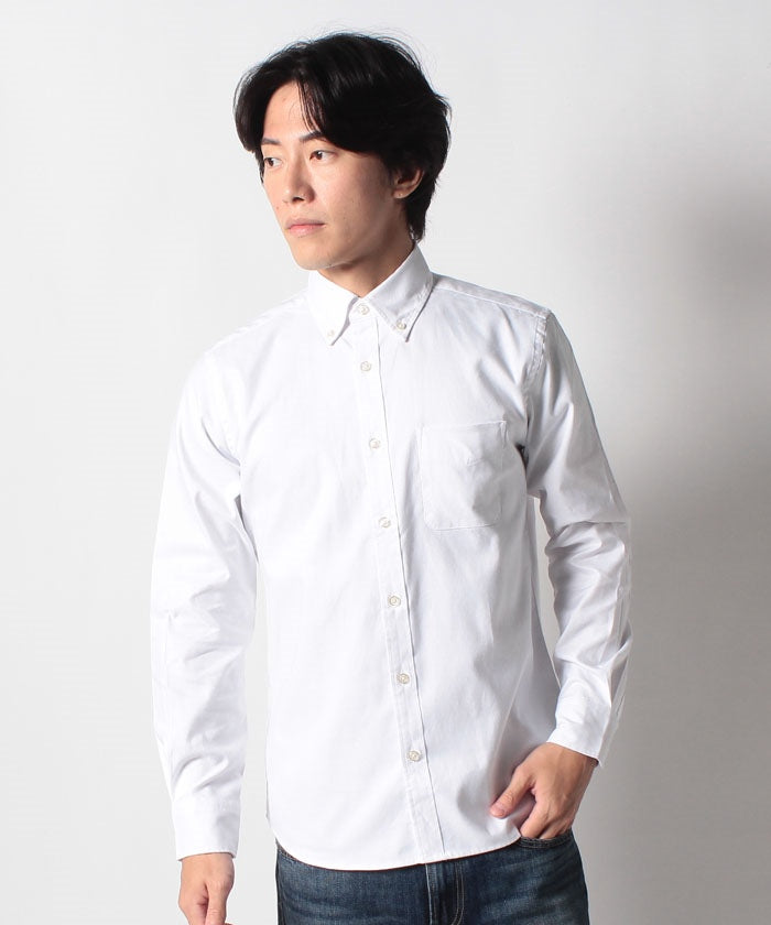 ジーンズメイト JEANS MATE 【BLUESTANDARD】速乾 ラクケア オックス ボタンダウン シャツ イージーケア 形態安定 （ホワイト） ホワイト