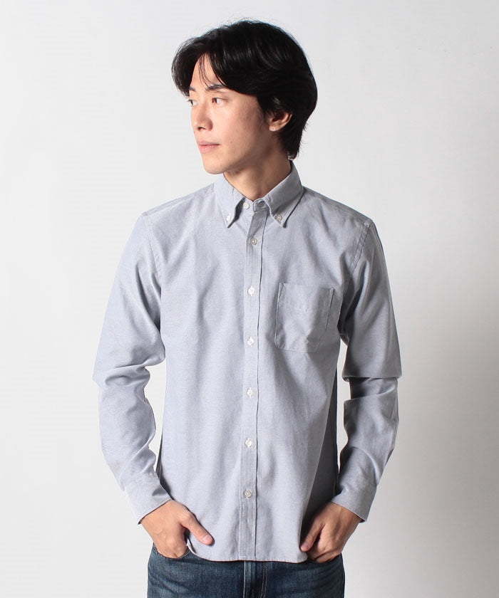ジーンズメイト JEANS MATE 【BLUESTANDARD】速乾 ラクケア オックス ボタンダウン シャツ イージーケア 形態安定 （ネイビー） ネイビー