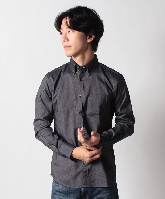 ジーンズメイト JEANS MATE 【BLUESTANDARD】速乾 ラクケア オックス ボタンダウン シャツ イージーケア 形態安定 （スミクロ） スミクロ