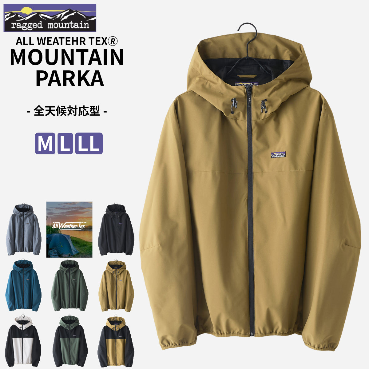 JEANS MATE 【RAGGED MOUNTAIN】 All-Weather Mountain Parka Windbreaker Water-Repellent Windproof Unisex Commuting Schooling Slim Fit