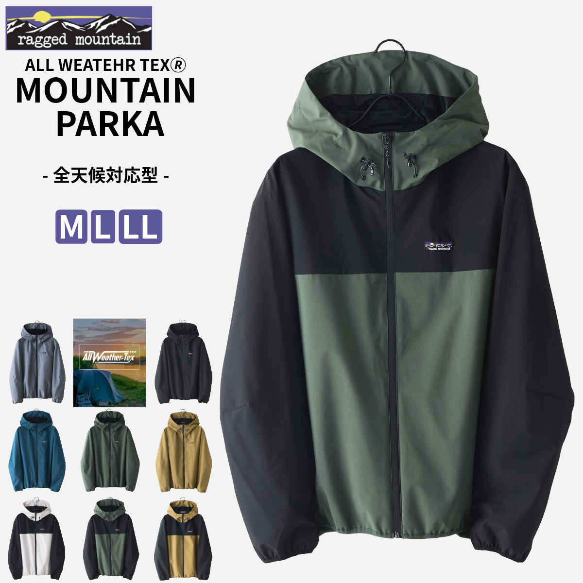 JEANS MATE 【RAGGED MOUNTAIN】 All-Weather Mountain Parka Windbreaker Water-Repellent Windproof Unisex Commuting Schooling Slim Fit