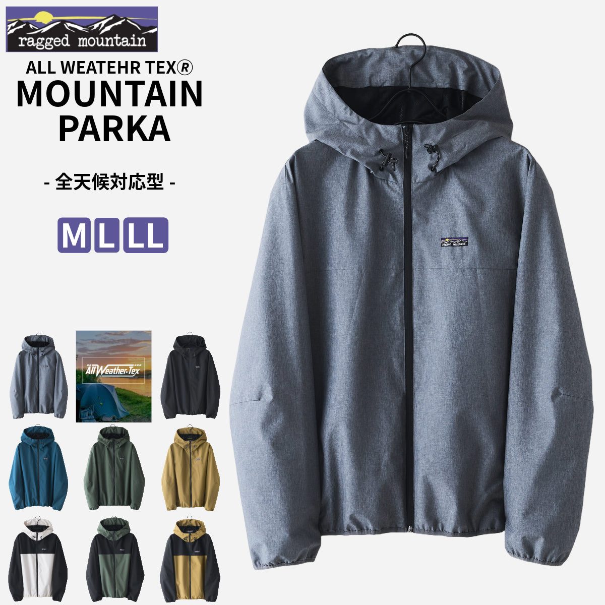 JEANS MATE 【RAGGED MOUNTAIN】 All-Weather Mountain Parka Windbreaker Water-Repellent Windproof Unisex Commuting Schooling Slim Fit