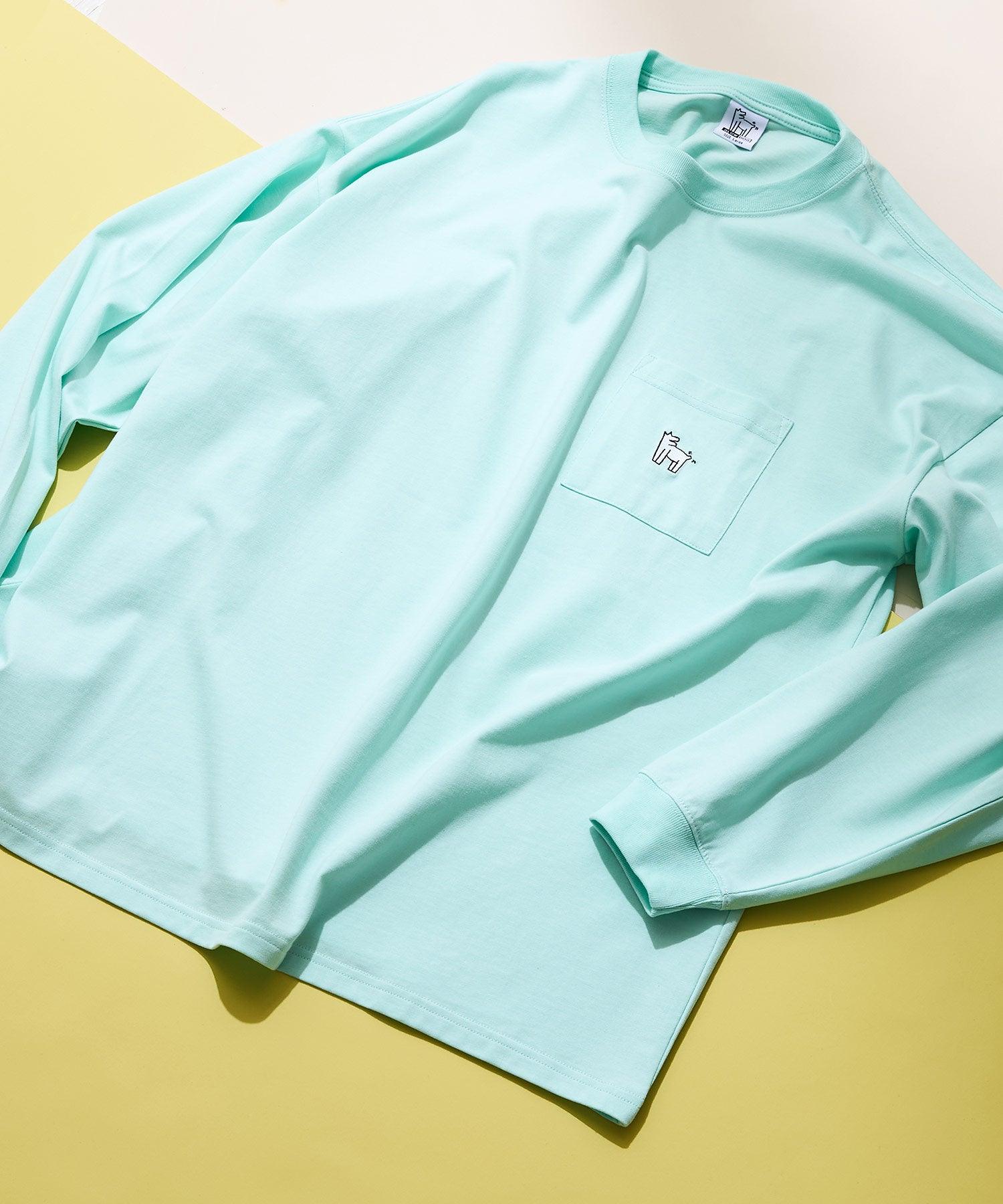 JEANS MATE 【GLOW DOG】 Long Sleeve T-Shirt with Pocket