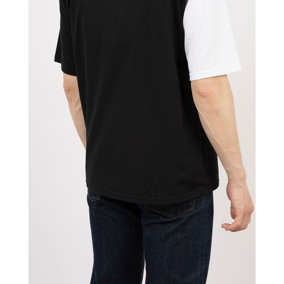 ジーンズメイト JEANS MATE BRKNHOME x ZERO STAIN コラボ 配色 クルーネック Tシャツ 汗染み 目立ちにくい Tシャツ ゼロステイン ブロークンホーム （ブラック） ブラック
