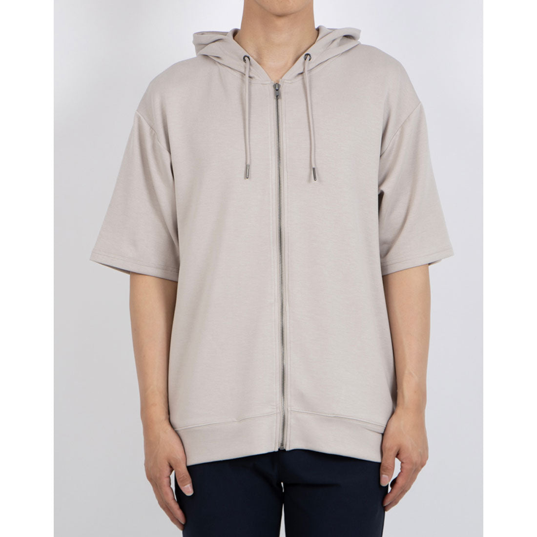 ジーンズメイト JEANS MATE BLUE STANDARD COOLスムース 5分袖 パーカー （グレー） グレー