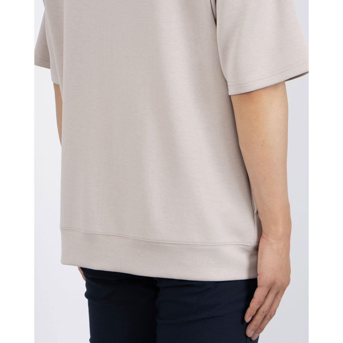 ジーンズメイト JEANS MATE BLUE STANDARD COOLスムース 5分袖 パーカー （グレー） グレー