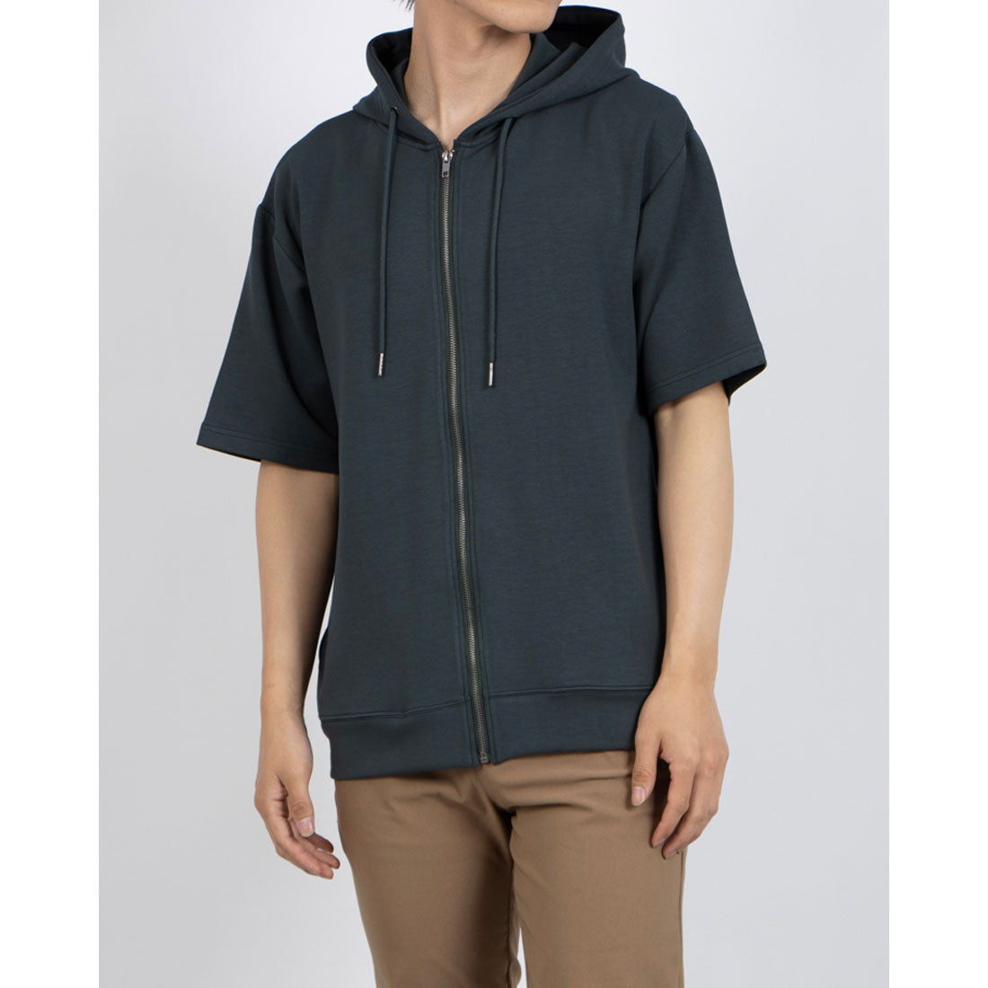 ジーンズメイト JEANS MATE BLUE STANDARD COOLスムース 5分袖 パーカー （ブルー） ブルー