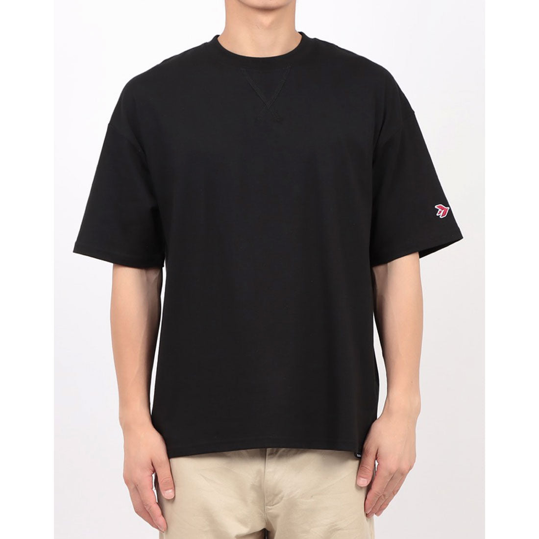 ジーンズメイト JEANS MATE SAVIER x ZERO STAIN コラボ VガゼットTシャツ 汗染み 目立ちにくい ゼロステイン （ブラック） ブラック