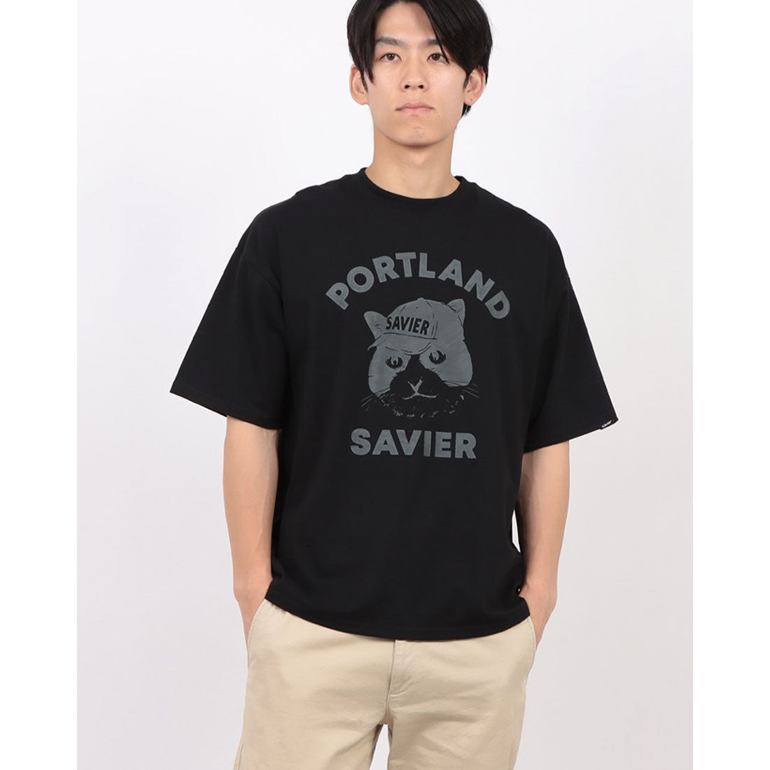 ジーンズメイト JEANS MATE SAVIER サークルロゴ プリントTシャツ2 （ブラック） ブラック