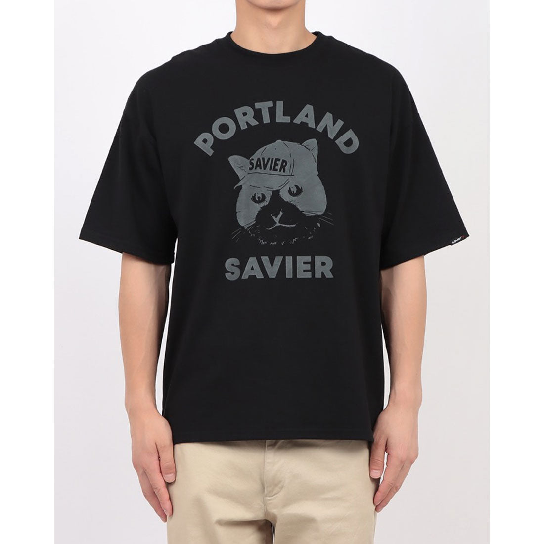 ジーンズメイト JEANS MATE SAVIER サークルロゴ プリントTシャツ2 （ブラック） ブラック
