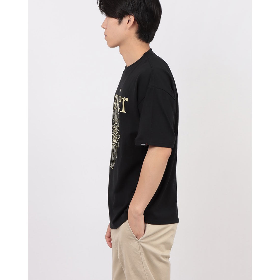 ジーンズメイト JEANS MATE SAVIER フラワープリント Tシャツ2 （ブラック） ブラック