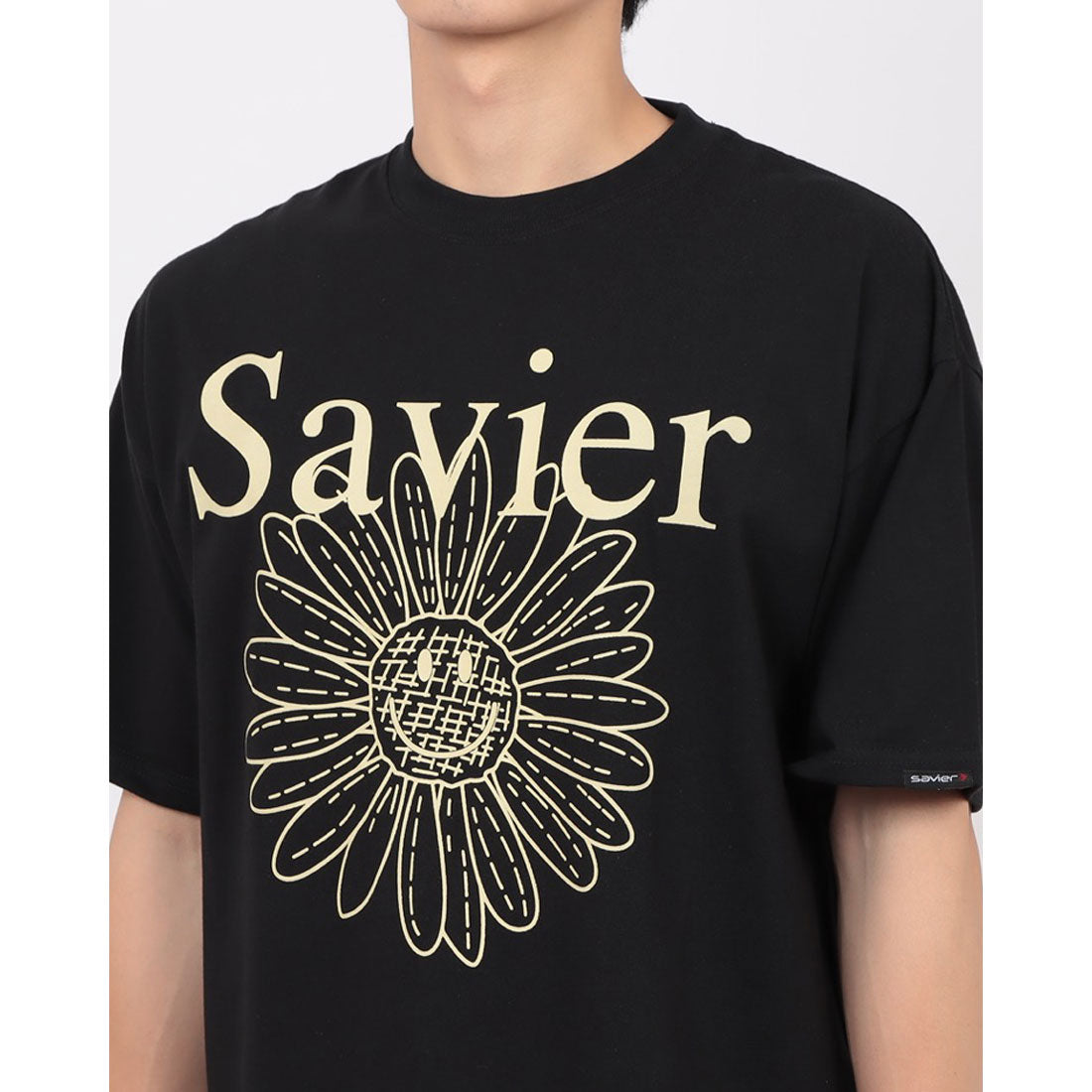 ジーンズメイト JEANS MATE SAVIER フラワープリント Tシャツ2 （ブラック） ブラック