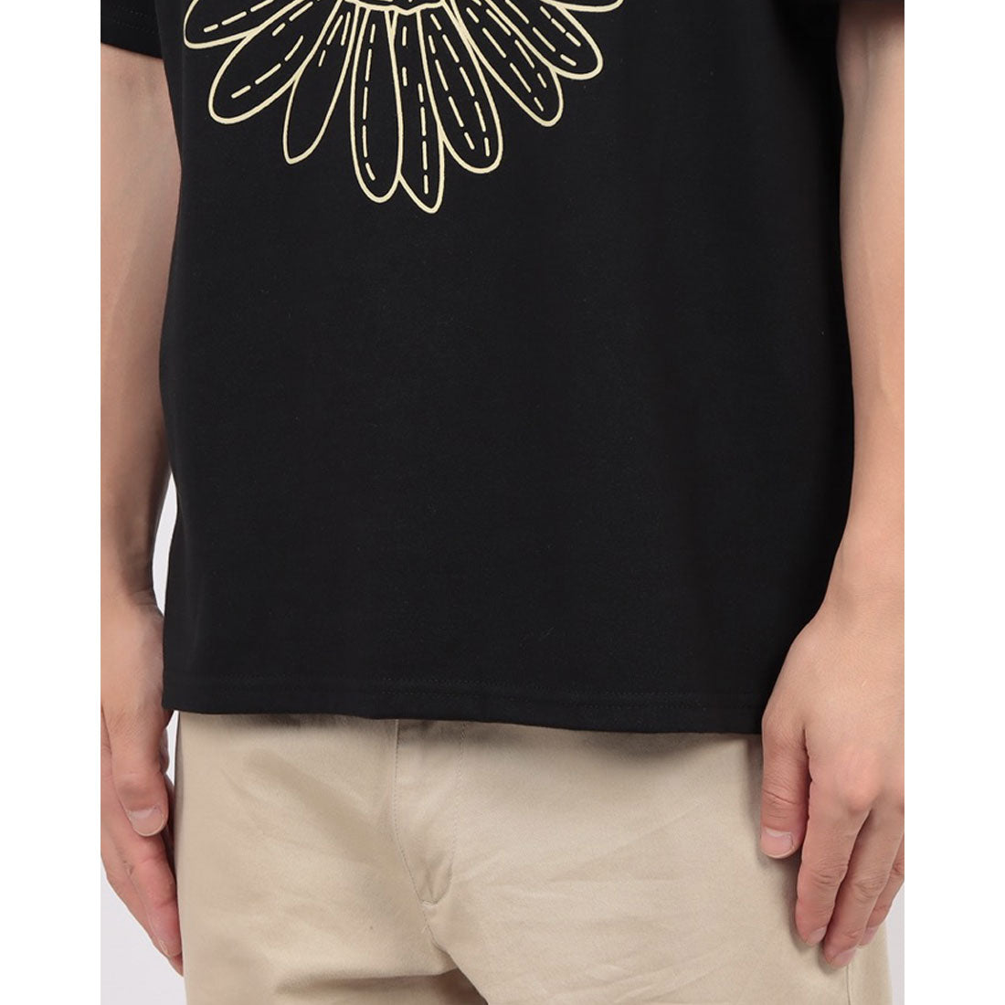 ジーンズメイト JEANS MATE SAVIER フラワープリント Tシャツ2 （ブラック） ブラック