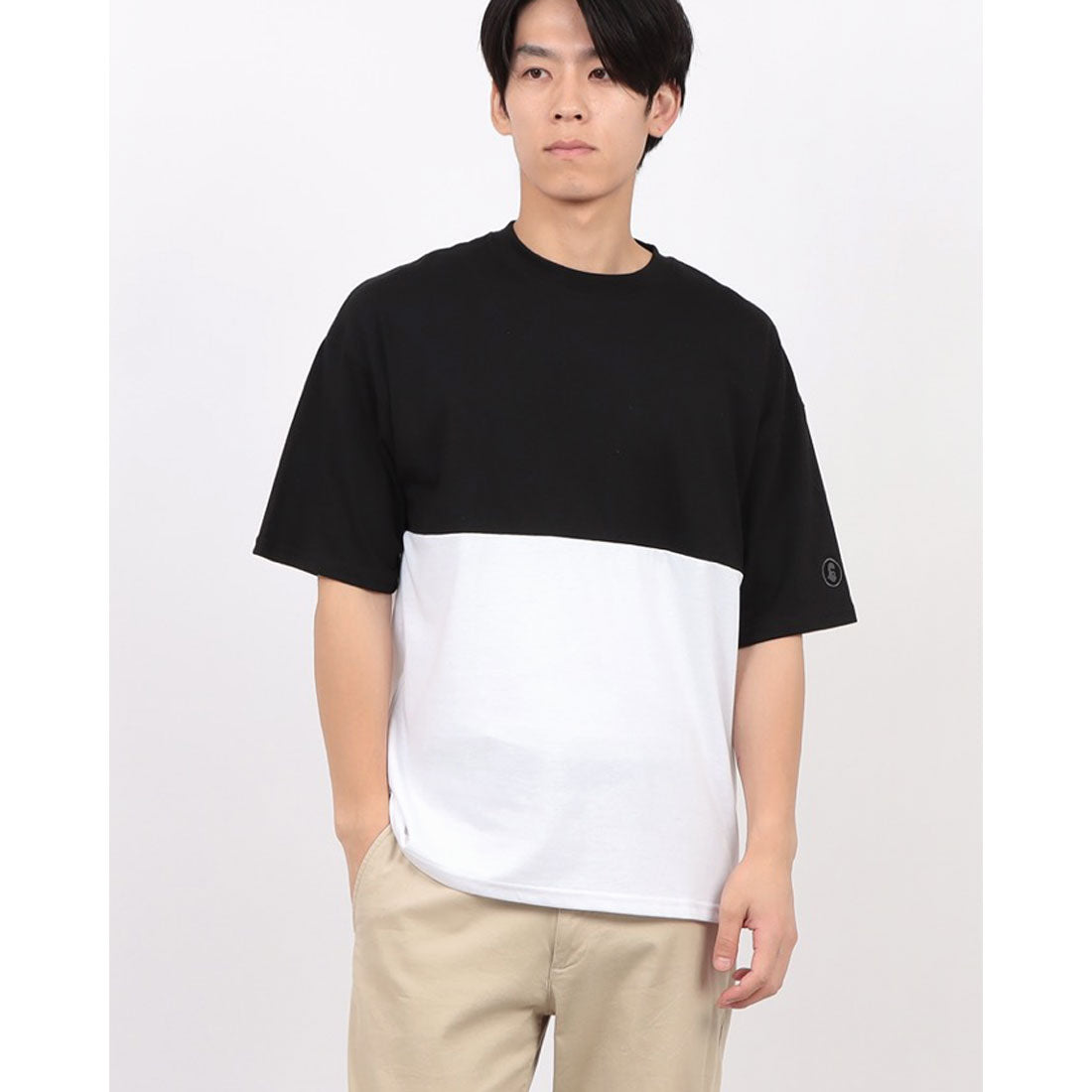 ジーンズメイト JEANS MATE BRKNHOME x ZERO STAIN コラボ 前後 切替デザイン Tシャツ 汗染み 目立ちにくい ゼロステイン （ホワイト） ホワイト