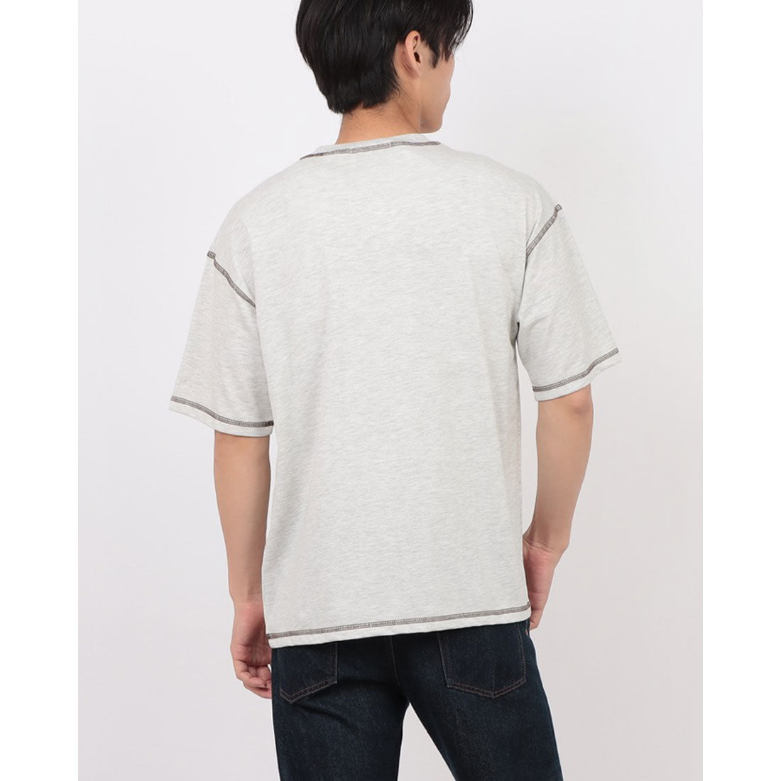 ジーンズメイト JEANS MATE OUTDOOR EXCHANGE x  ZERO STAIN 配色 3本針 カラーステッチ Tシャツ 汗染み 目立ちにくい ゼロステイン アウトドアエクスチェンジ （ホワイト） ホワイト